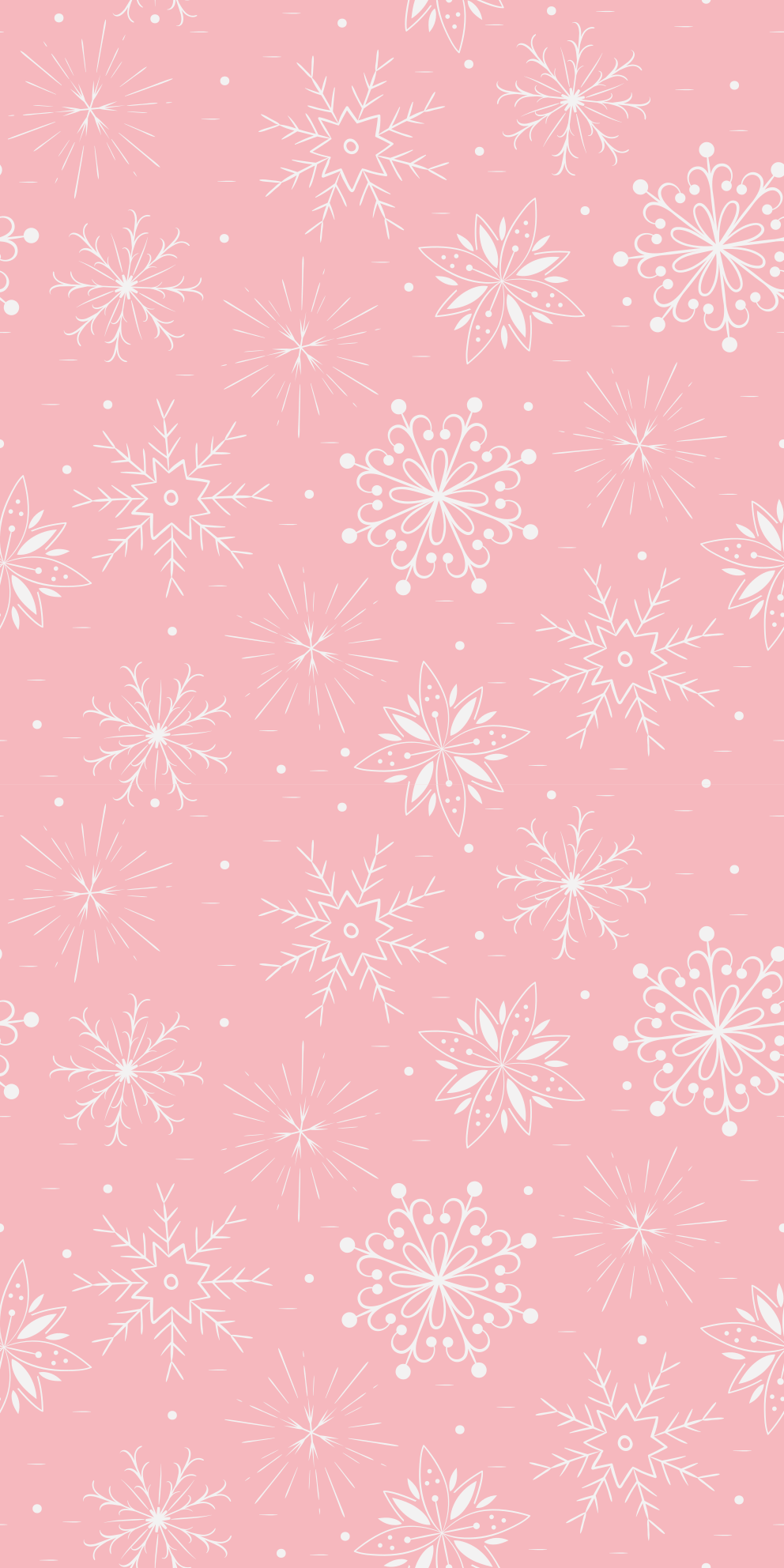Christmas vinyl carpet white snowflakes on pink - TenStickers