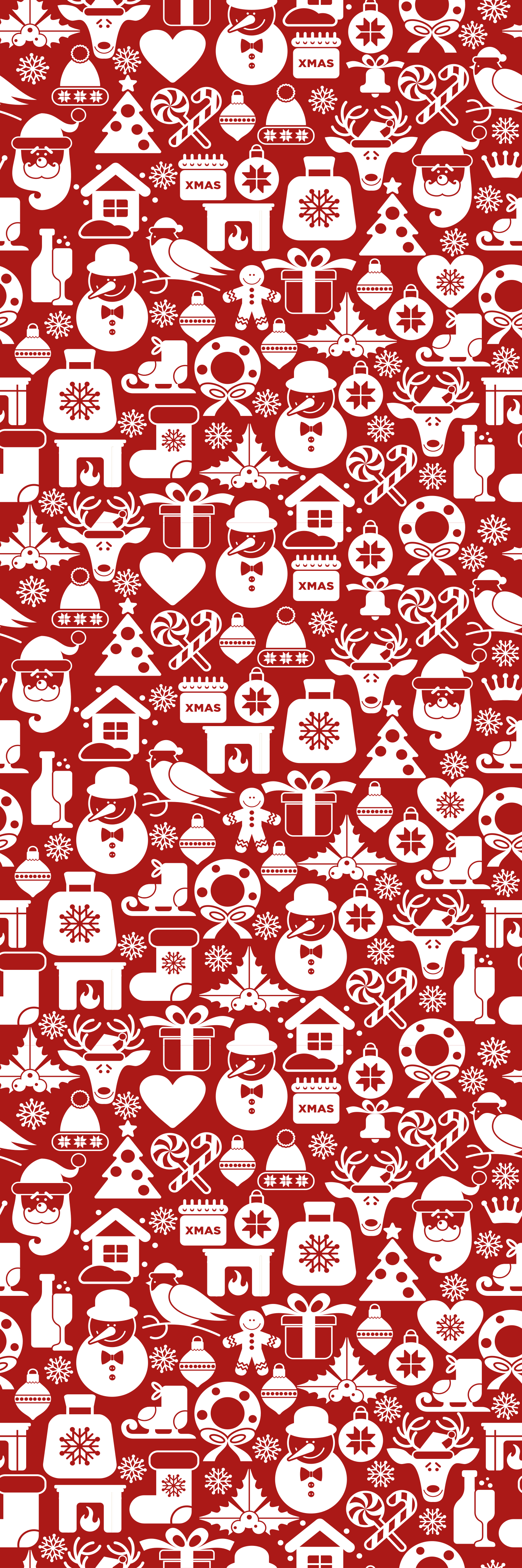 Christmas vinyl carpet with festive icons on red - TenStickers
