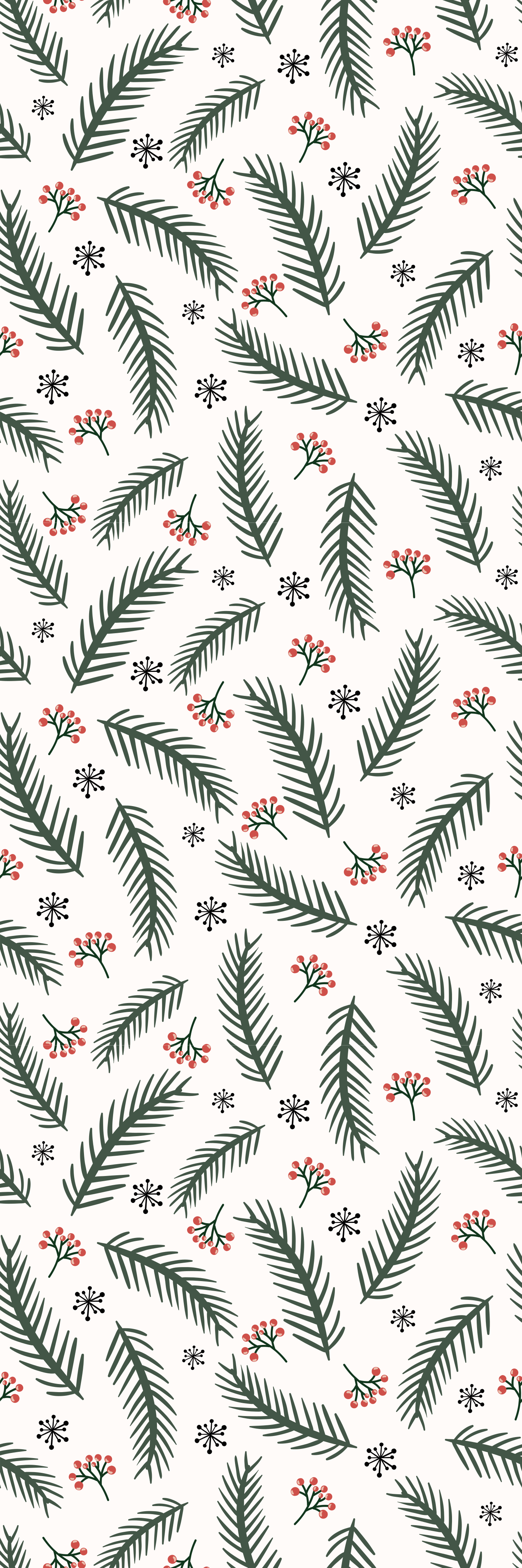 Christmas vinyl carpet with pine branches design - TenStickers