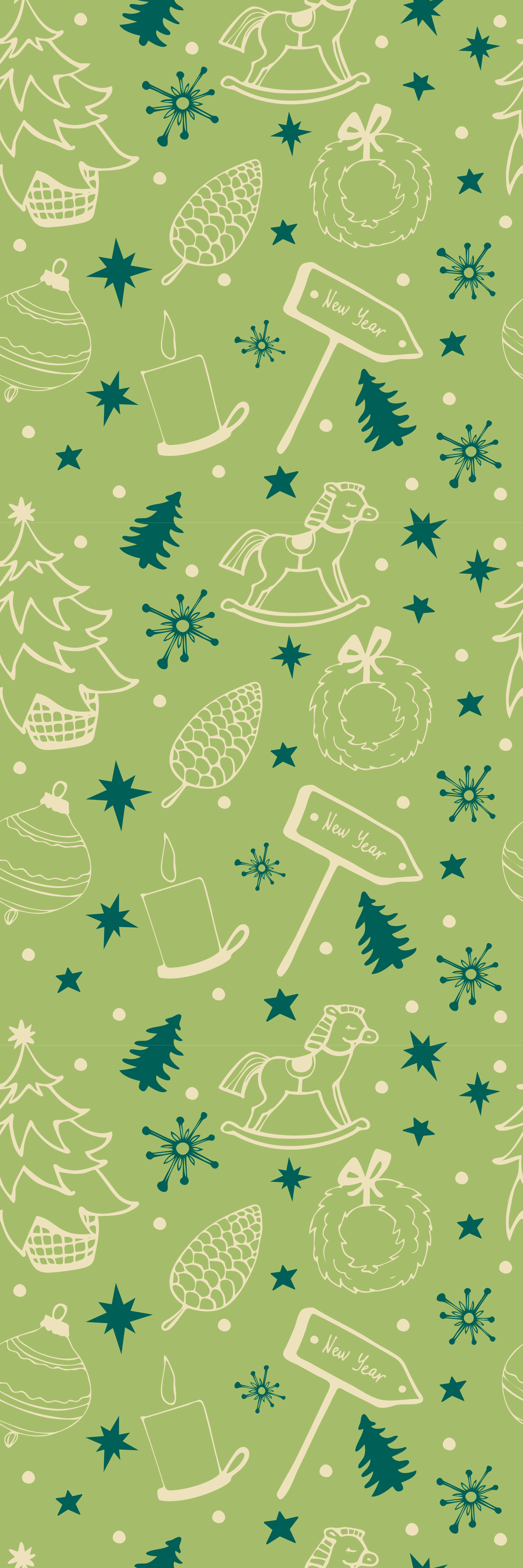 Christmas vinyl carpet with festive green design - TenStickers