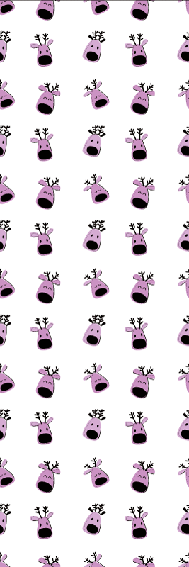 Christmas vinyl carpet pink deer design - TenStickers