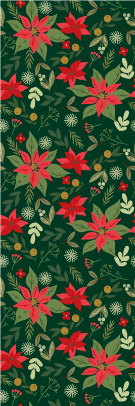 Christmas vinyl carpet with festive leaf designs - TenStickers