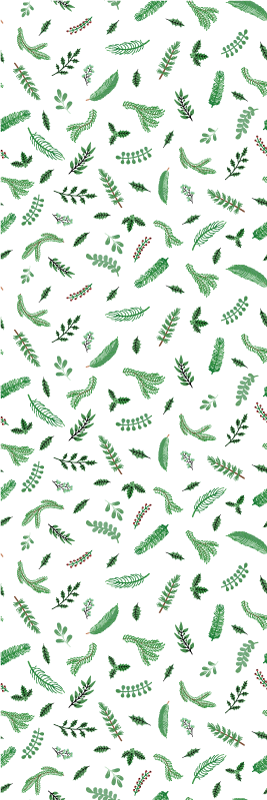 Christmas vinyl carpet with leaf pattern design - TenStickers