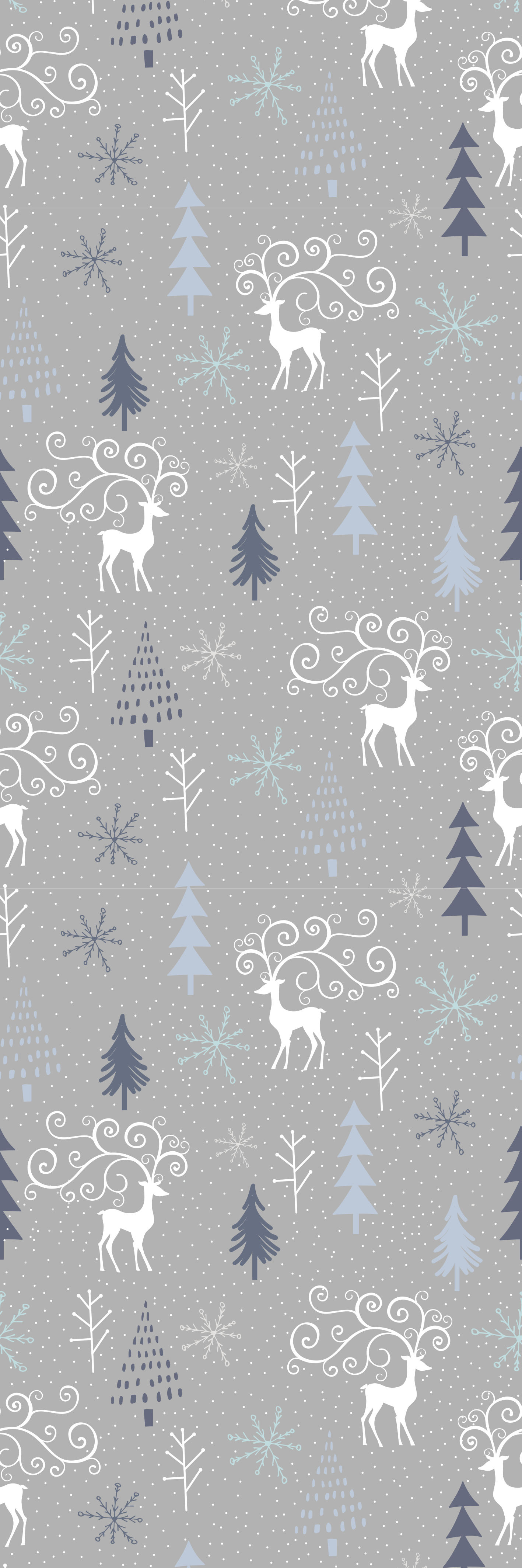 Christmas vinyl carpet with white reindeer and trees - TenStickers