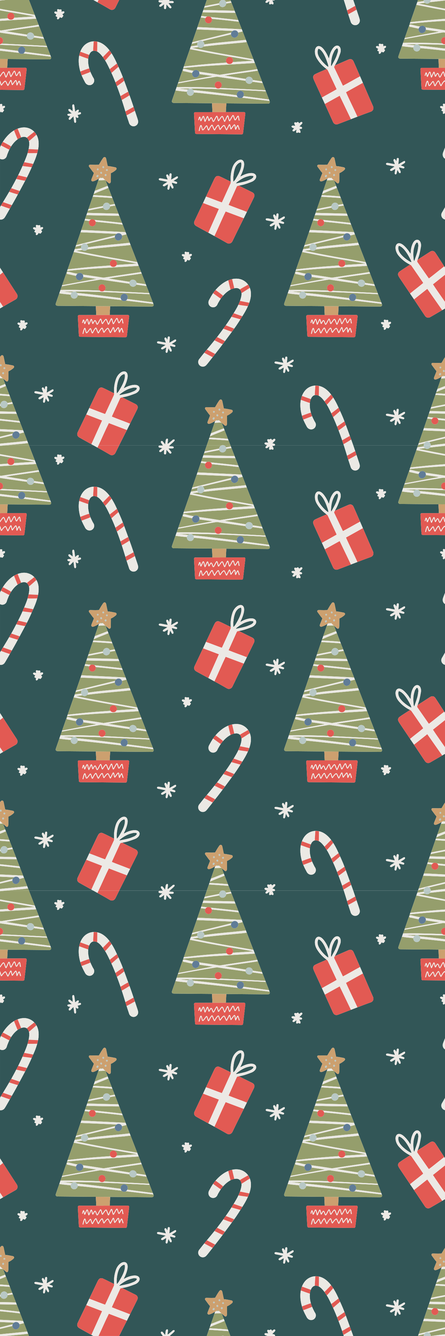 Christmas vinyl carpet with colorful trees and gifts - TenStickers
