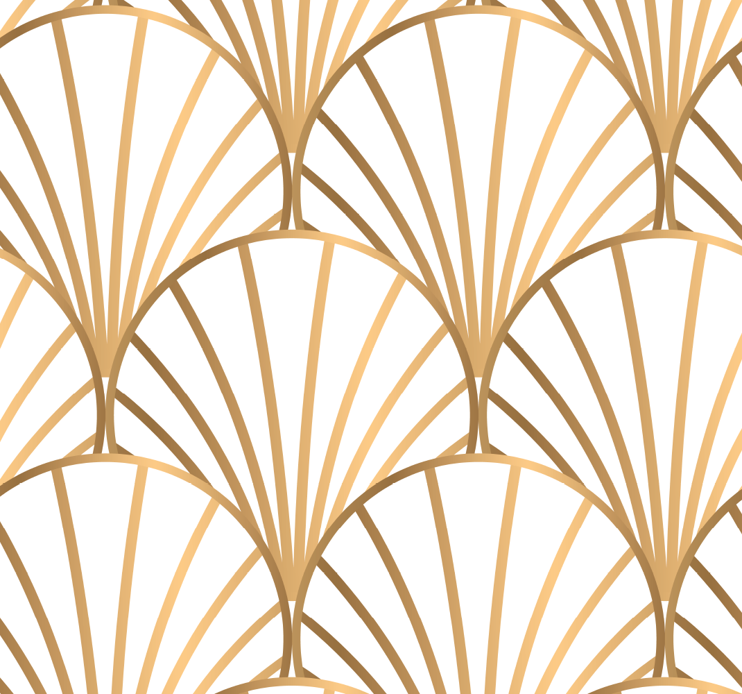 Bedroom vinyl carpet in art deco white and gold - TenStickers
