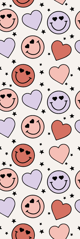 Bedroom vinyl carpet with love and heart emojis - TenStickers