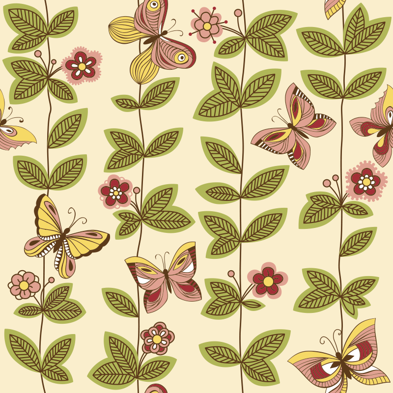 Bedroom vinyl carpet with butterflies - TenStickers