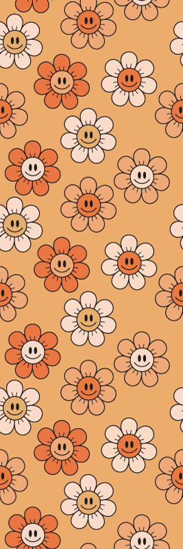 Bedroom vinyl carpet with orange smiley faces - TenStickers