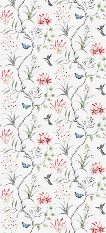 Bedroom vinyl carpet with bird and butterfly branches - TenStickers