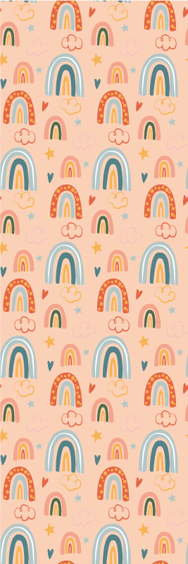 Bedroom vinyl carpet with rainbow pattern for kids - TenStickers