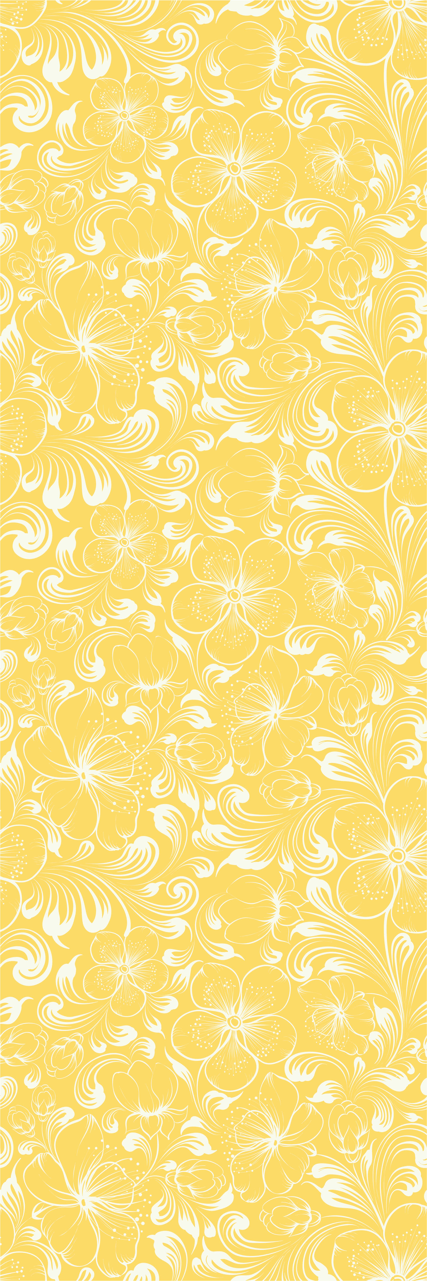 Yellow floral grandmillenial style bedroom vinyl carpet - TenStickers