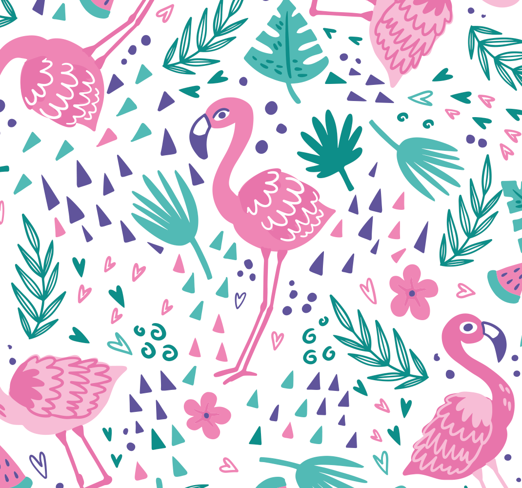 Flamingo pattern bedroom vinyl carpet - TenStickers