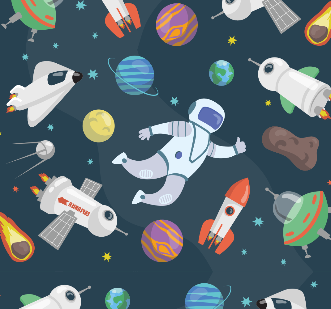 Bedroom vinyl carpet space ships - TenStickers
