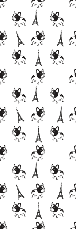 Bedroom vinyl carpet french bulldog in paris - TenStickers
