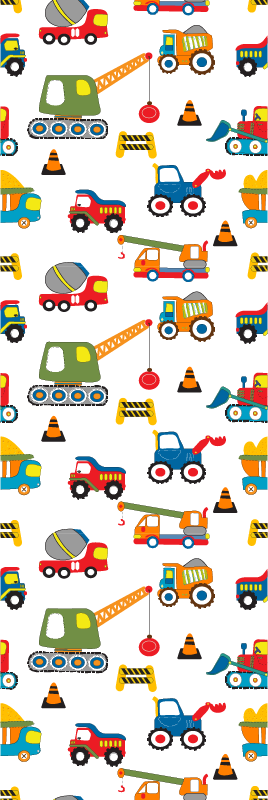 Cute design diggers at work bedroom vinyl carpet - TenStickers