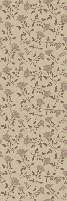 Bedroom vinyl carpet in brown vintage rose pattern - TenStickers
