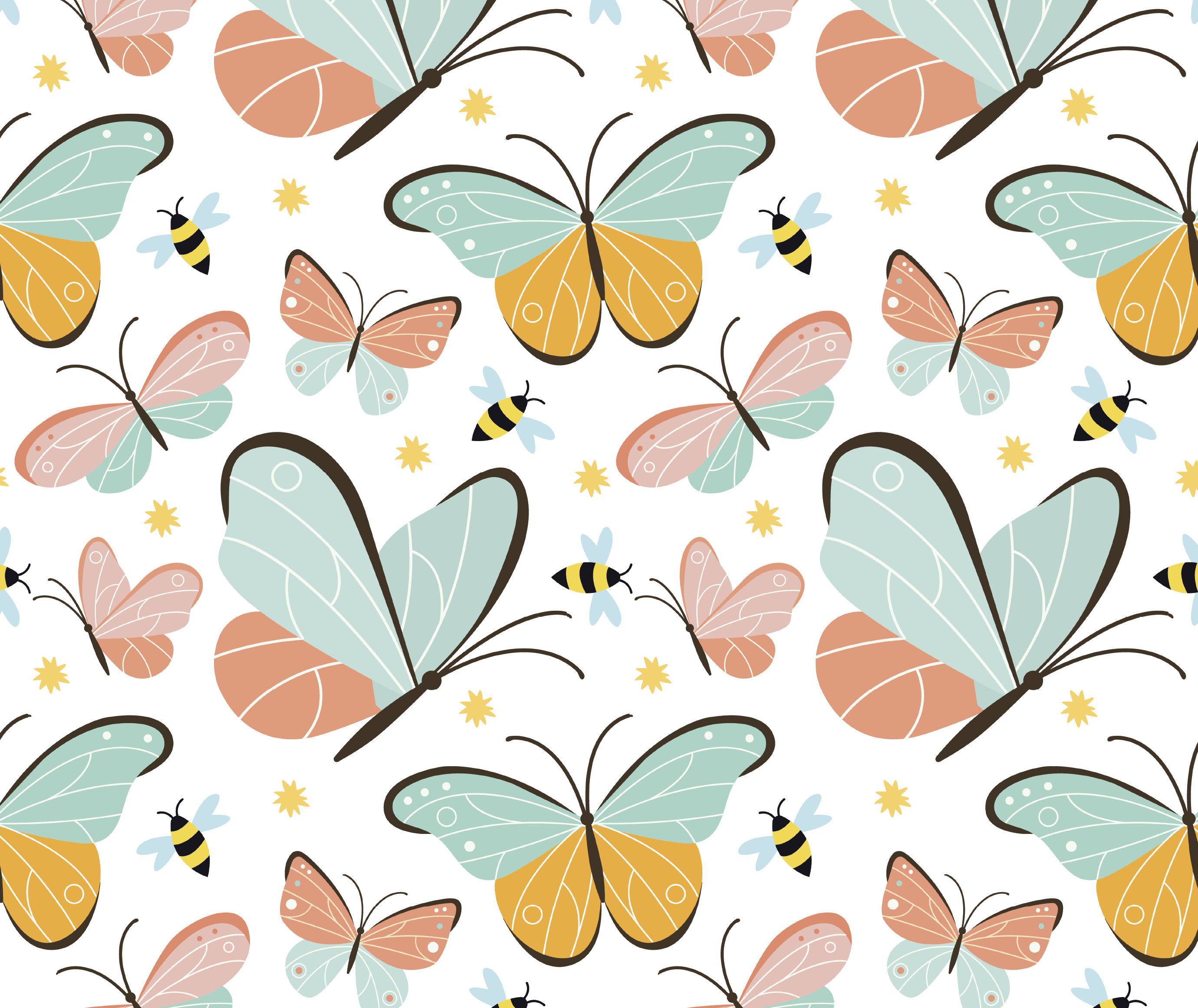 Bedroom vinyl carpet with butterflies and bees - TenStickers