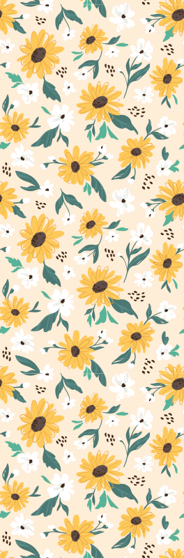 Bedroom vinyl carpet with sunflower beige design - TenStickers