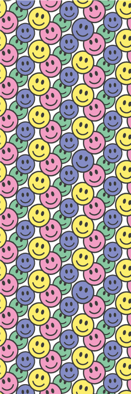 Bedroom vinyl carpet with colorful pastel smiles - TenStickers