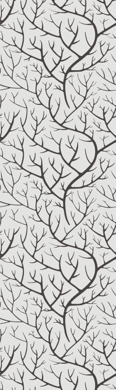 Bedroom vinyl carpet with thin gray branches and birds - TenStickers