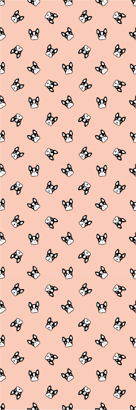 Bedroom vinyl carpet with adorable french bulldogs pattern - TenStickers
