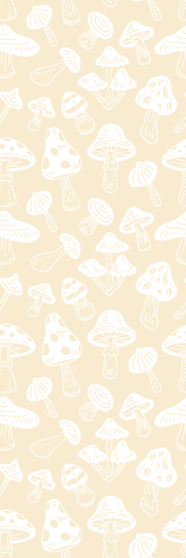 Bedroom vinyl carpet with beige mushroom designs - TenStickers