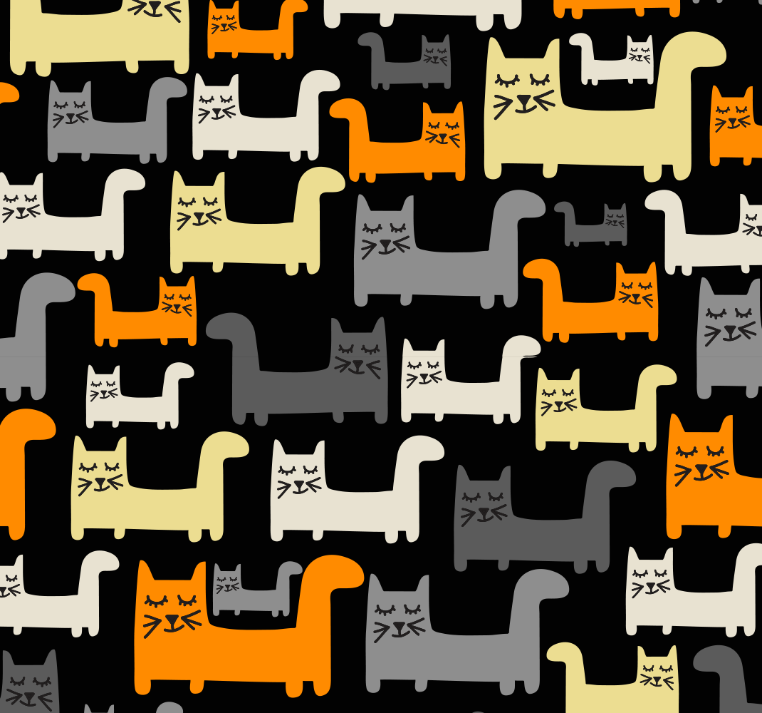 Bedroom vinyl carpet colorful geometric cats - TenStickers