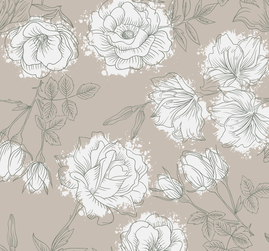 Vintage style peonies bedroom vinyl carpet - TenStickers