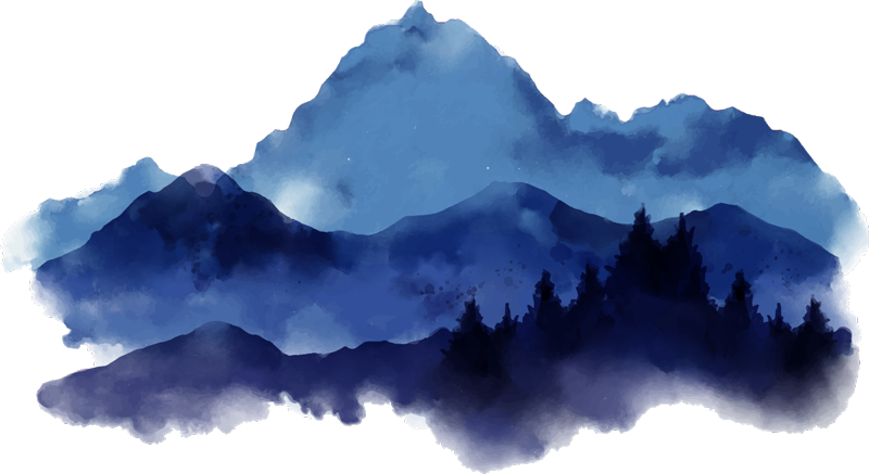 Nature vinyl carpet paper cut mountains design - TenStickers