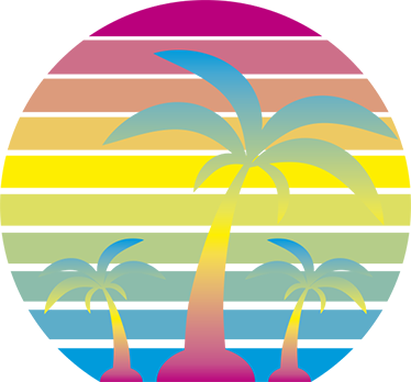 Nature vinyl carpet 80s vintage sunset design - TenStickers