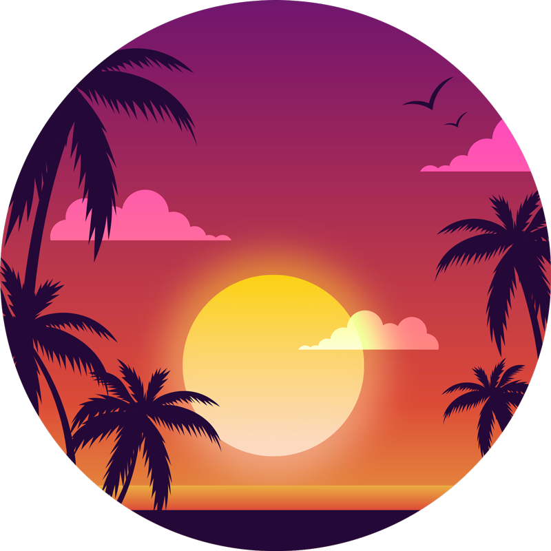 Nature vinyl carpet in 70s sunset colors - TenStickers
