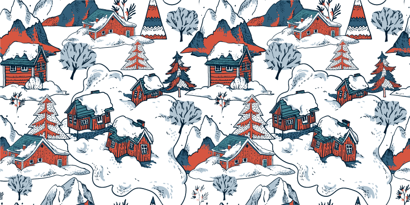 Nature vinyl carpet polish mountains design - TenStickers
