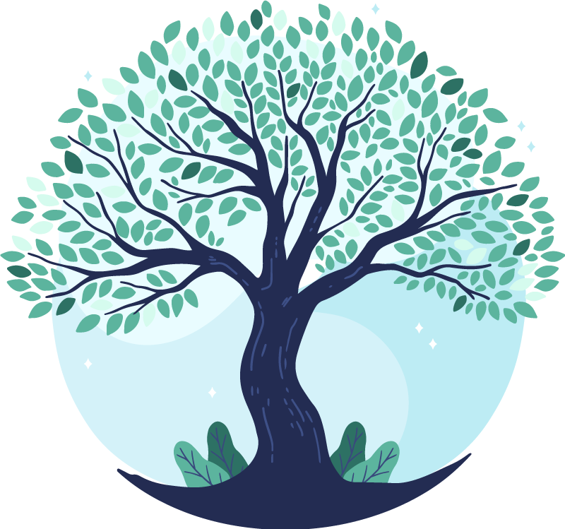 Nature vinyl carpet tree of life in blue - TenStickers