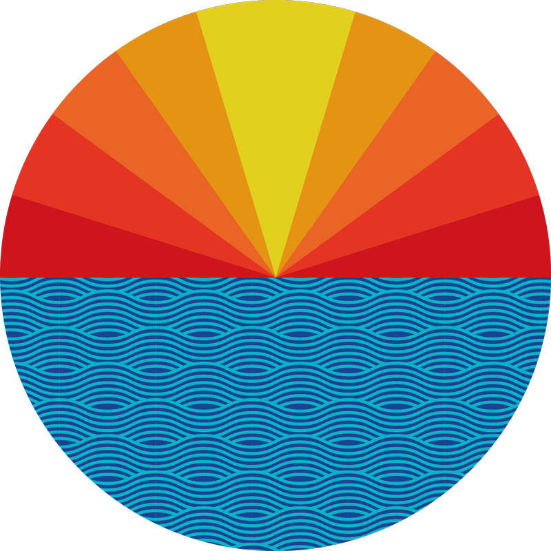 Nature vinyl carpet retro seaside sunset - TenStickers