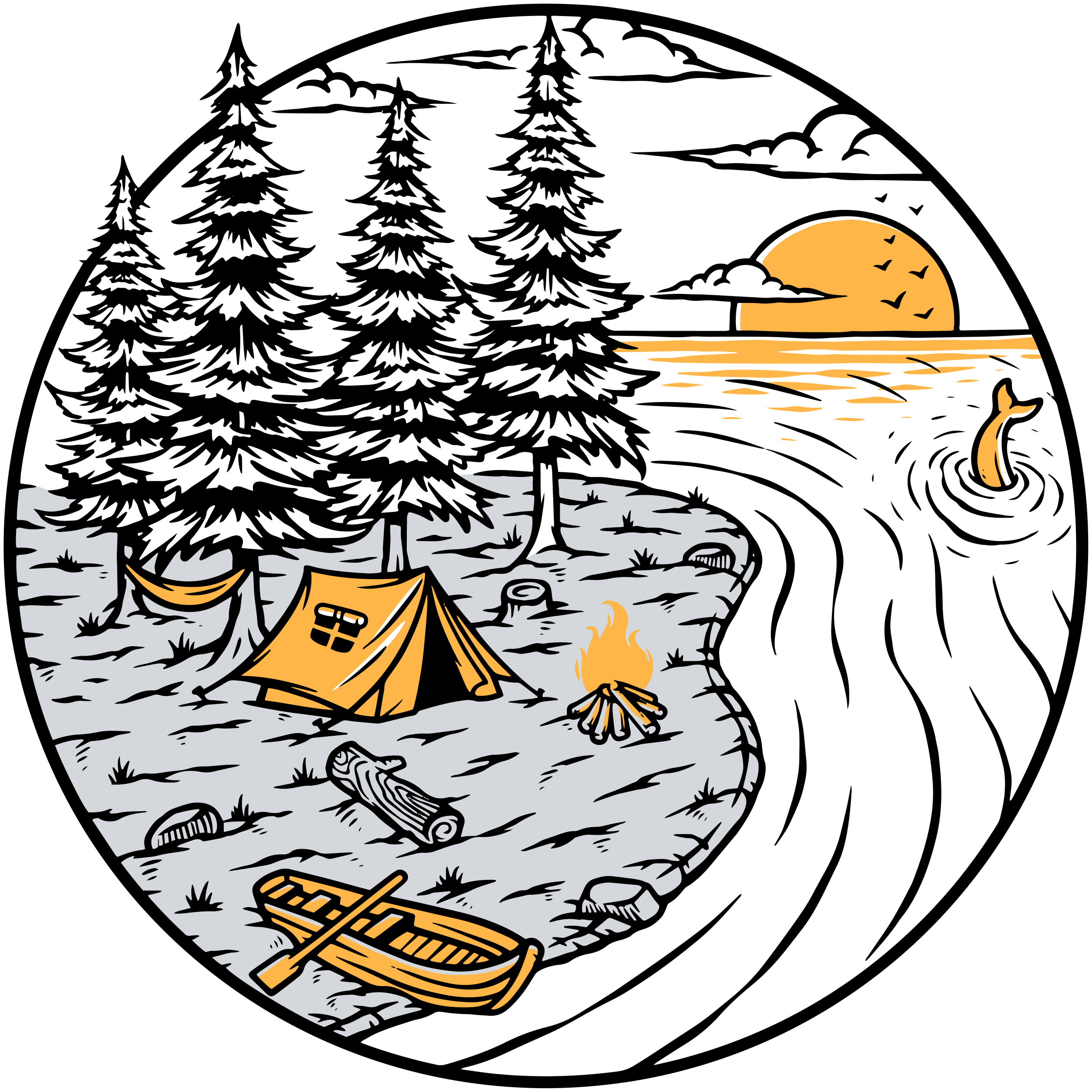 Nature vinyl carpet motorhome yellow scenery badge - TenStickers