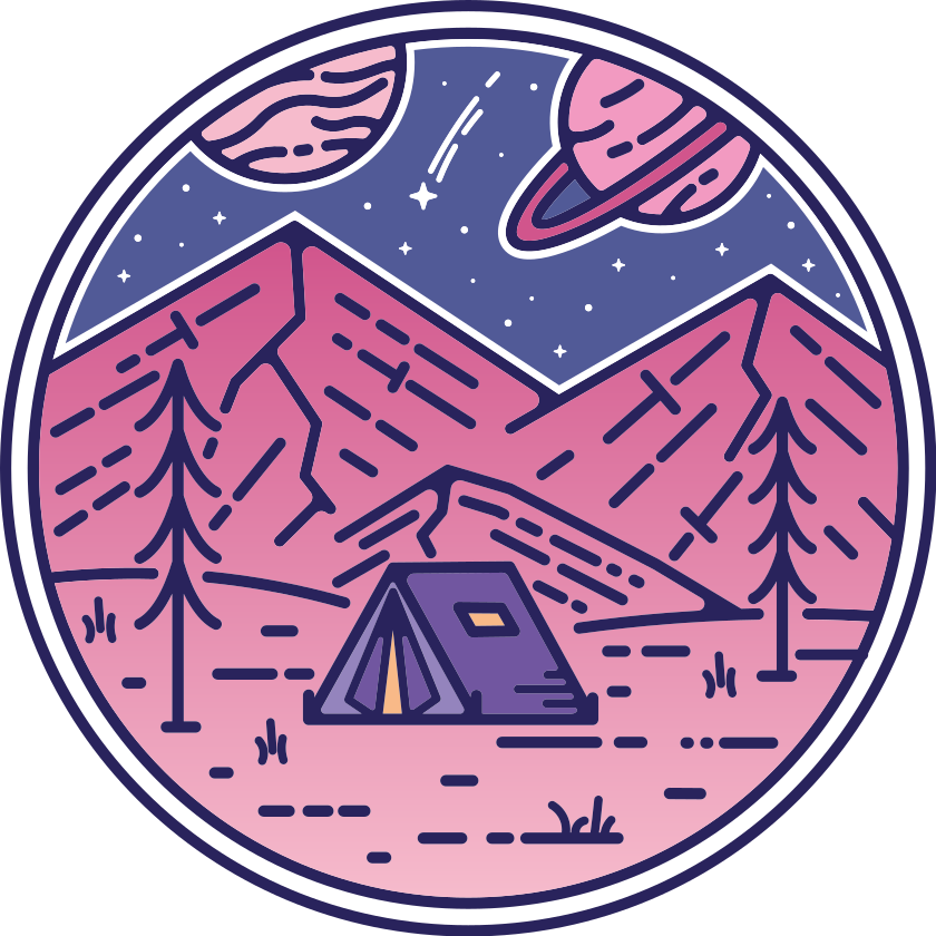 Nature vinyl carpet pink mountains - TenStickers