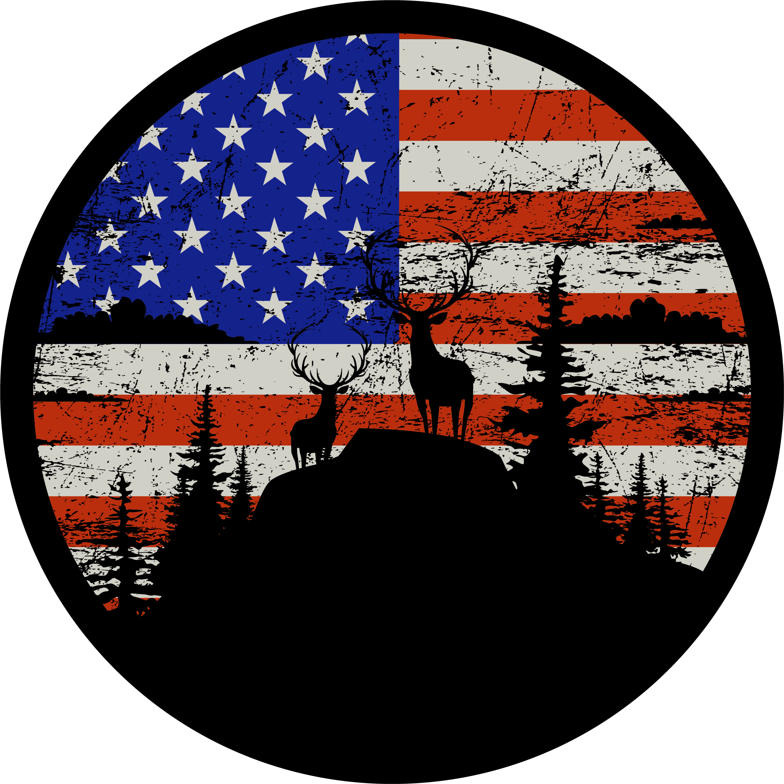Nature vinyl carpet american flag mountain design - TenStickers