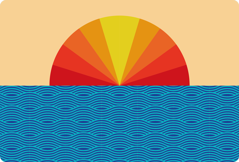 Nature vinyl carpet vintage sunset design - TenStickers