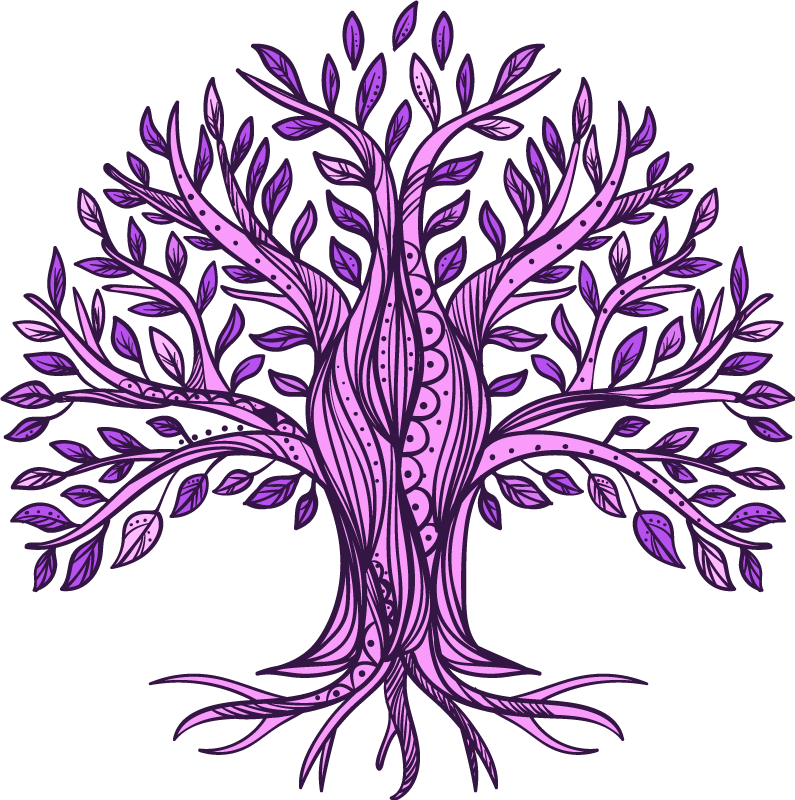 Nature vinyl carpet tree of life purple design - TenStickers