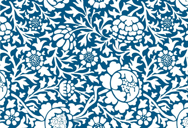 Nature vinyl carpet in marine blue floral design - TenStickers