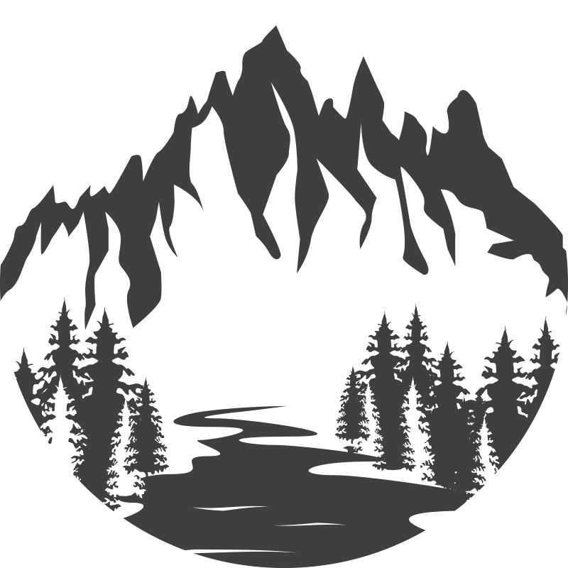 Nature vinyl carpet mountain landscape silhouette - TenStickers