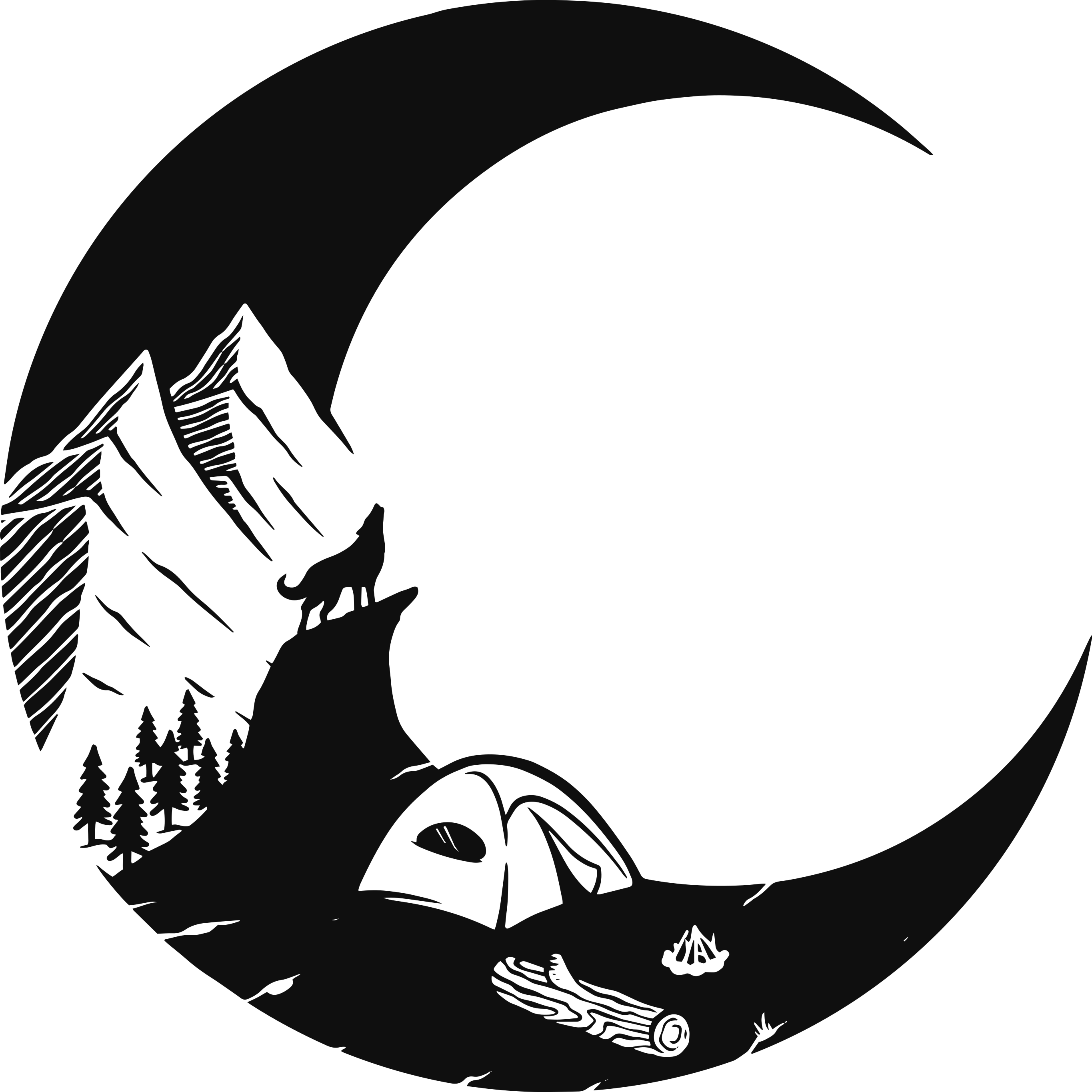 Nature vinyl carpet mountain camping landscape - TenStickers