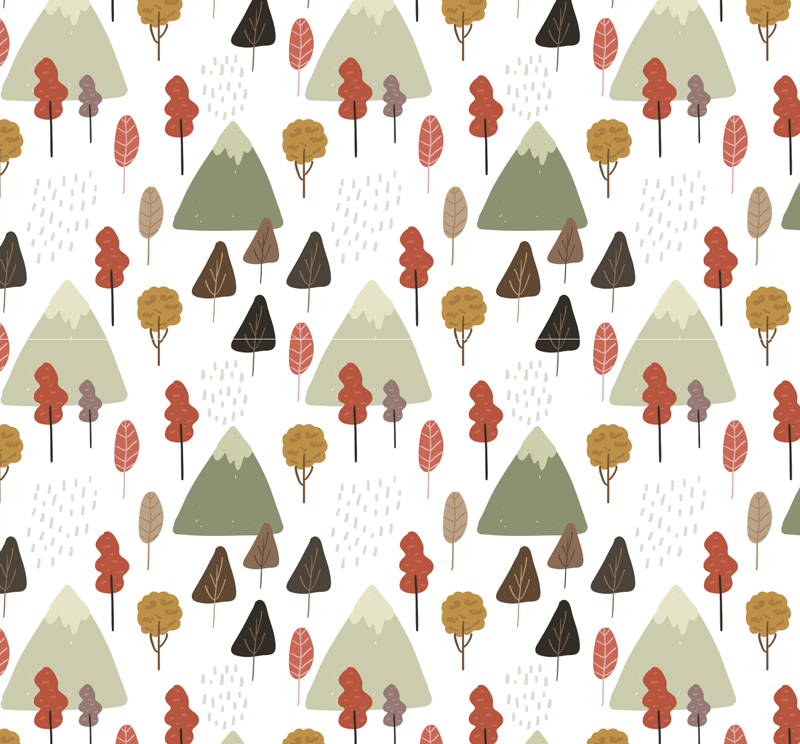 Nature vinyl carpet with playful tree designs - TenStickers