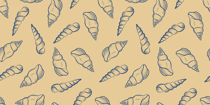 Nature vinyl carpet shell pattern design - TenStickers