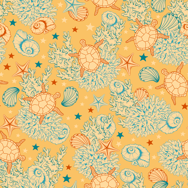 Nature vinyl carpet coral and ocean life - TenStickers