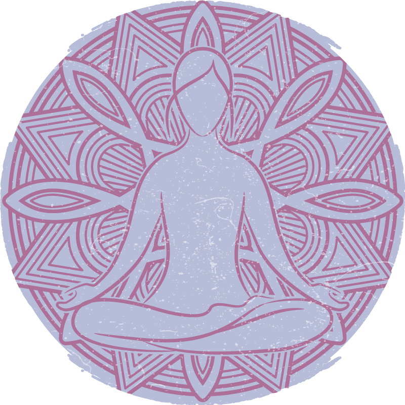 Nature vinyl carpet meditative figure mandala - TenStickers