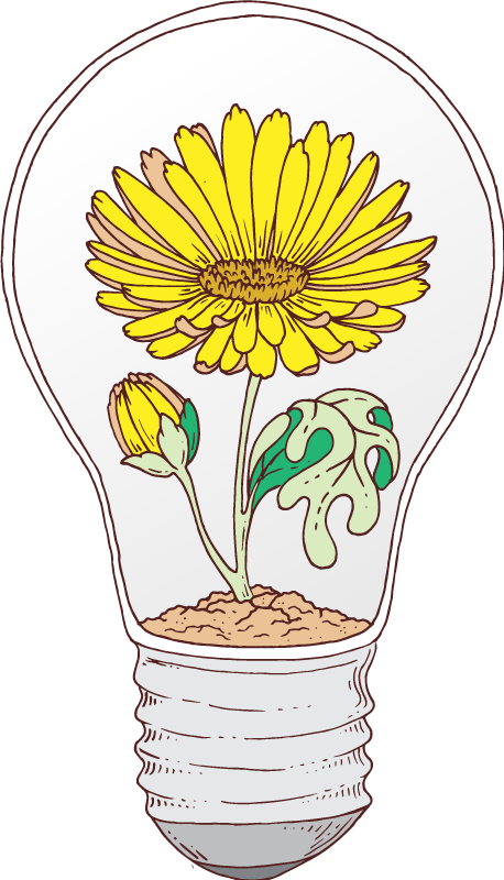 Nature vinyl carpet blooming light bulb - TenStickers