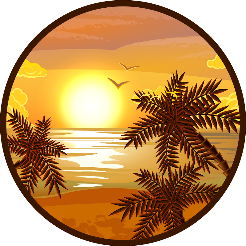 Nature vinyl carpet serene sunset view - TenStickers
