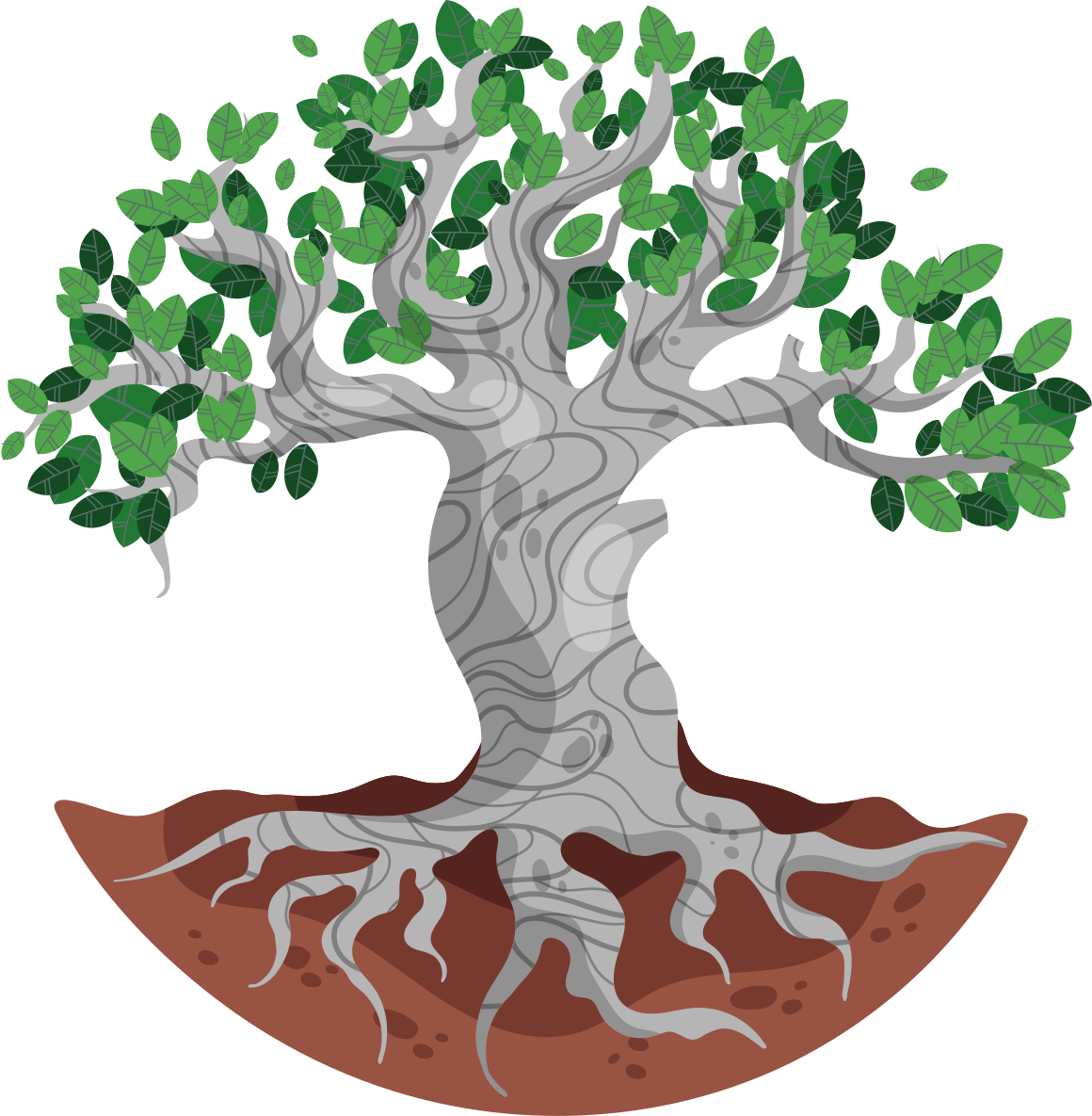Nature vinyl carpet with artistic tree roots - TenStickers